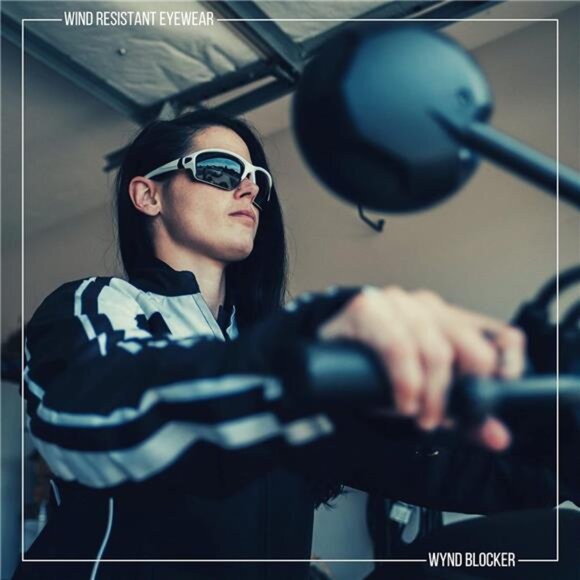 WYND Blocker Motorcycle Riding Glasses Extreme Sports Wrap Sunglasses - Picture 6 of 7